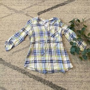 •MOTHERHOOD MATERNITY• Small Plaid Maternity Blouse